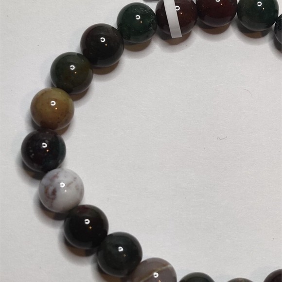 FANCY JASPER STRETCHY ROUND 8mm BRACELET NATURAL STONE w/ FREE FELT POUCH-B810 - Picture 7 of 14